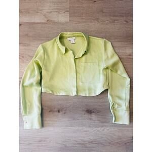 House of Harlow cropped silky long sleeve top